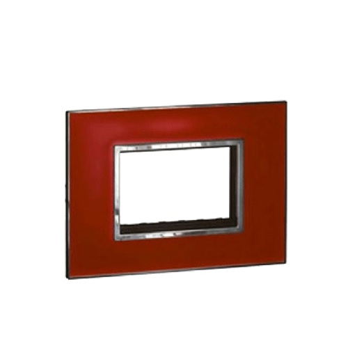 Legrand Arteor Mirror Red Cover Plate With Frame, 2 M, 5763 16